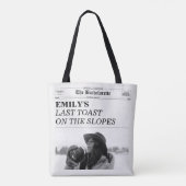 Zeitung für die Braut Abschiedsrede auf der Piste Tasche (Rückseite)