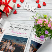 Zeitung Galentine Post Blume Bouquet Pink Lips Geschenkpapier Set