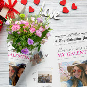 Zeitung Galentines Day Blume Bouquet Foto Lips Geschenkpapier Set