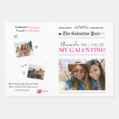 Zeitung Galentines Day Blume Bouquet Foto Lips Geschenkpapier Set (Vorderseite 2)