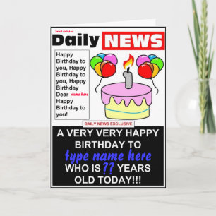 Zeitung Geburtstag Karte
