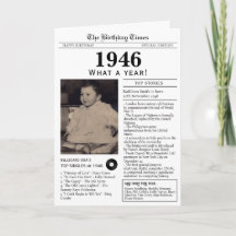 Zeitung Geburtstagskarte 80. Geburtstag 1946
