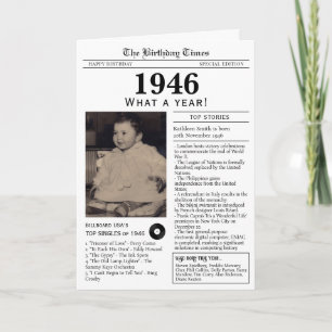 Zeitung Geburtstagskarte 80. Geburtstag 1946 Karte