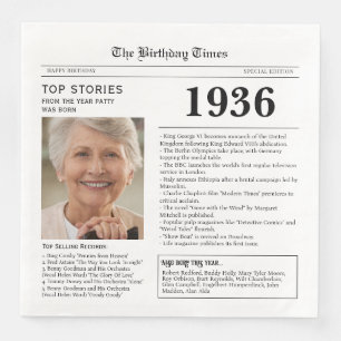Zeitung-Geburtstagsserviette 1936 Serviette