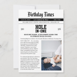 Zeitung Golf 1. Geburtstagsfeier Einladung