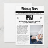 Zeitung Golf 1. Geburtstagsfeier Einladung (Vorne/Hinten)