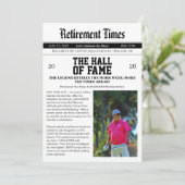 Zeitung Golf Ruhestandsfeier Einladung (Stehend Vorderseite)