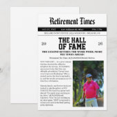 Zeitung Golf Ruhestandsfeier Einladung (Vorne/Hinten)