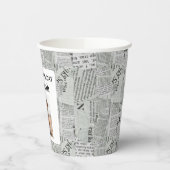 Zeitung Happy Birthday Foto Pappbecher (Links)