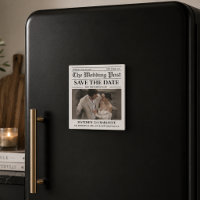 Zeitung Heiratsdatum merken Magnet Hochzeit 