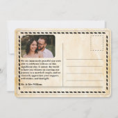 Zeitung Hochzeit Einzigartiges rustikales Elegant Einladung (Rückseite)