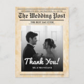 Zeitung Hochzeit Einzigartiges rustikales Elegant  Postkarte (Vorderseite)