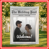 Zeitung Hochzeit Moderne Elegante Begrüßung BACKDR Wandteppich