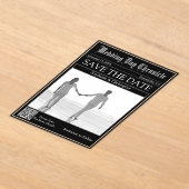 Zeitung Hochzeit QR-Code Acryl Save the Date Acryleinladungen (Ablage )