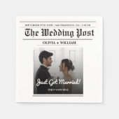 Zeitung Hochzeit Tischnummer Modernes FOTO Serviette (Vorderseite)