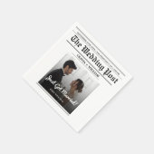 Zeitung Hochzeit Tischnummer Modernes FOTO Serviette (Ecke)
