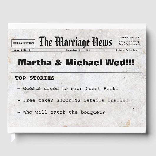 Zeitung HochzeitenGästebuch Gästebuch (Vorderseite)