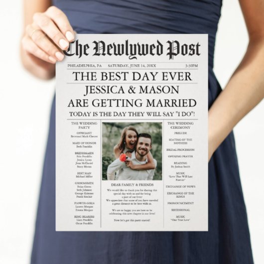 Zeitung Hochzeitsprogramm Einzigartige Programme