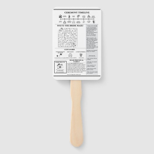 Zeitung Hochzeitsprogramm Einzigartiges Modernes E Fächer (Rückseite)