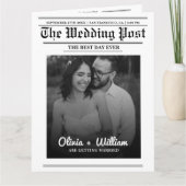 Zeitung Hochzeitsprogramm Moderne Hochzeitzeitzeit Karte (Vorderseite)