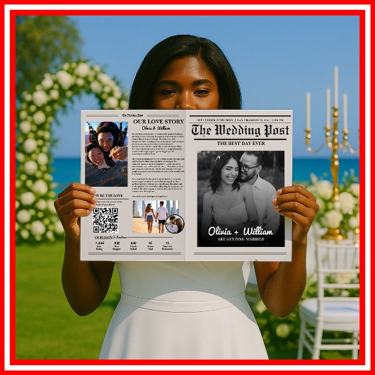 Zeitung Hochzeitsprogramm Moderne Hochzeitzeitzeit Karte