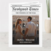 Zeitung Hochzeitsprogramm Moderne Hochzeitzeitzeit Karte (Vorderseite)