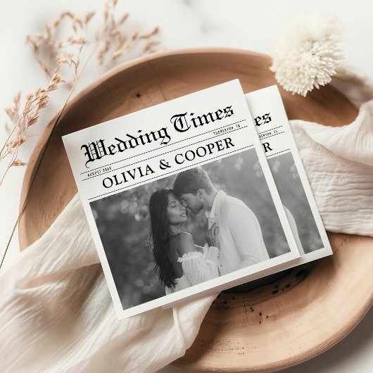 Zeitung Hochzeitstücher Serviette