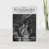 Zeitung Hochzeitzeitzeitschrift und Infografik zum Einladung (Vorderseite)