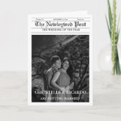 Zeitung Hochzeitzeitzeitschrift und Infografik zum Einladung (Vorderseite)