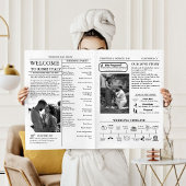 Zeitung Hochzeitzeitzeitschrift und Infografik zum Einladung