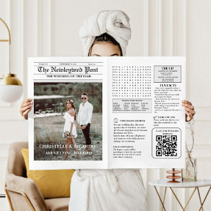 Zeitung Hochzeitzeitzeitschrift und Infografik zum Einladung