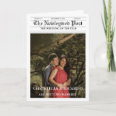 Zeitung Hochzeitzeitzeitschrift und Infografik zum Einladung (Vorderseite)