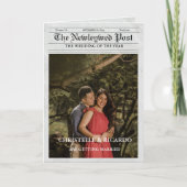 Zeitung Hochzeitzeitzeitschrift und Infografik zum Einladung (Vorderseite)