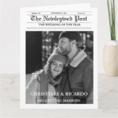 Zeitung Hochzeitzeitzeitschrift und Infografik zum Karte (Vorderseite)