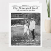 Zeitung Hochzeitzeitzeitschrift und Infografik zum Karte (Vorderseite)