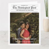 Zeitung Hochzeitzeitzeitschrift und Infografik zum Karte (Vorderseite)