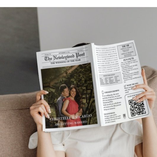 Zeitung Hochzeitzeitzeitschrift und Infografik zum Karte