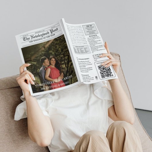 Zeitung Hochzeitzeitzeitschrift und Infografik zum Karte