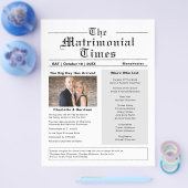 Zeitung im Flyer-Stil für Hochzeitsprogramme (Einzeln)
