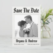 Zeitung lustig speichern Daten Einladung (Stehend Vorderseite)