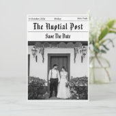 Zeitung lustig speichern Einladung (Stehend Vorderseite)