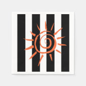 Zeitung Napkins, Schwarz und Weiß Strip Star Serviette (Vorderseite)