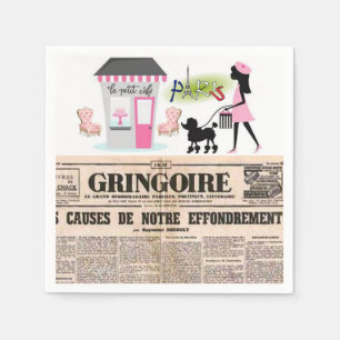 Zeitung Paris Napkins Serviette