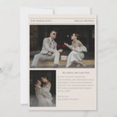 Zeitung Save the Date Hochzeit Warm Ivory Karte (Rückseite)
