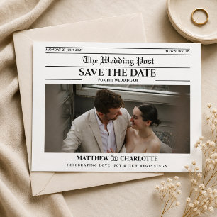 Zeitung Save the Date Hochzeits-Einladung