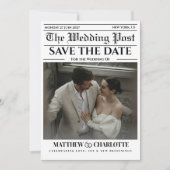 Zeitung Save the Date Hochzeits-Einladung (Vorderseite)