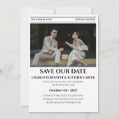 Zeitung Save the Date Hochzeits-Einladung (Rückseite)