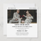 Zeitung Save the Date Hochzeits-Einladung (Rückseite)