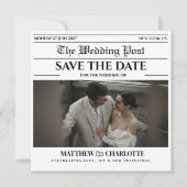 Zeitung Save the Date Hochzeits-Einladung (Vorderseite)