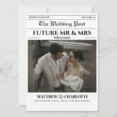 Zeitung Save the Date Hochzeitskarte (Vorderseite)